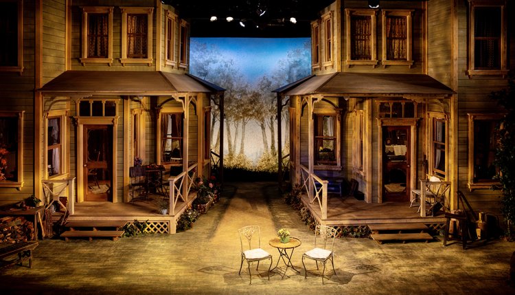 Scenic design for MORNING'S AT SEVEN by Harry Feiner. photo by Maria Baranova