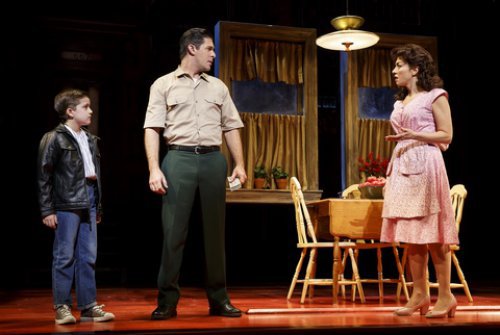 Hudson Loverro, Robert H. Blake and Lucia Giannetta in a scene from A Bronx Tale (Photo credit: Joan Marcus)
