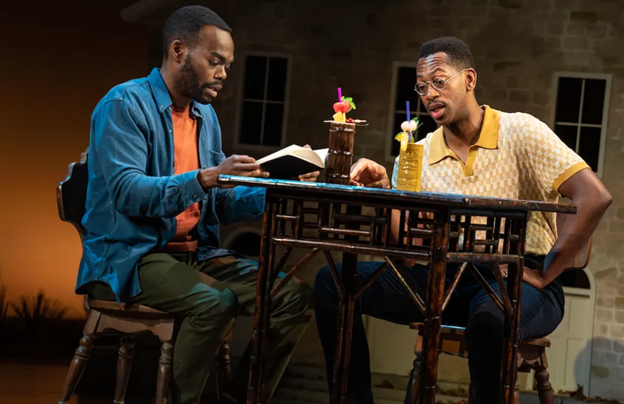 Two men sitting at a table