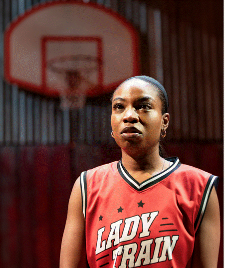 A person in a basketball jersey