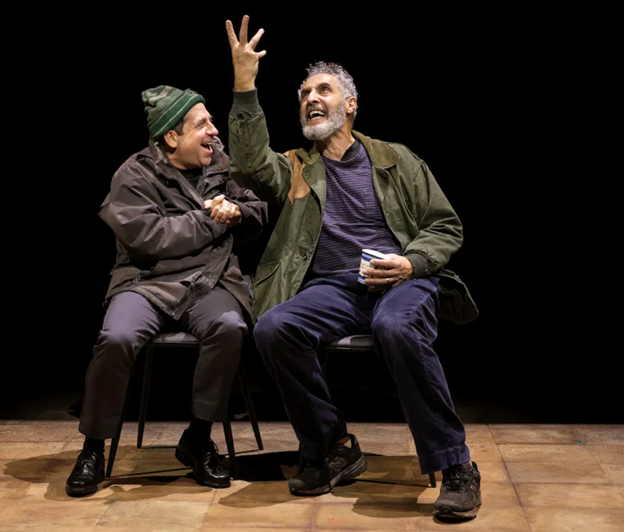 Two men sitting on chairs