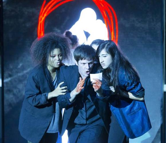 Brynn Williams, Michael C. Hall, Drystina Alabado in "Lazarus"